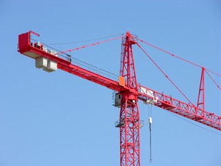 Red construction crane