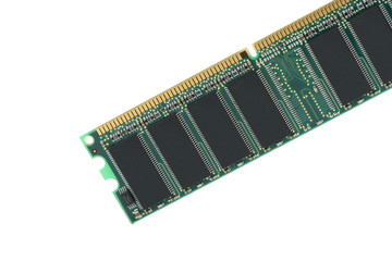 Random access memory chip on white