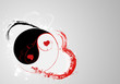 Valentine's day background with yin and yang hearts.