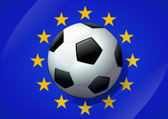 Ballon de football et drapeau européen