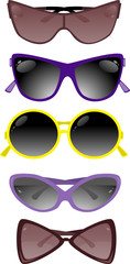 Collection of solar glasses. Vector illustration