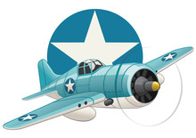 U.S. WW2 Plane On Air Force Insignia Background