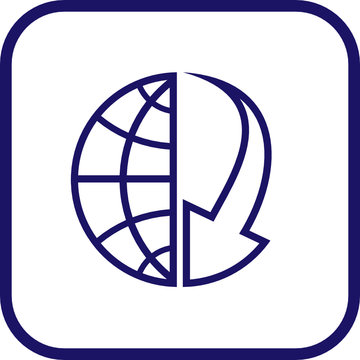 Vector globe and array icon. Simply change.