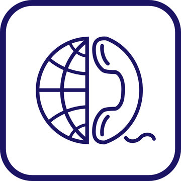 Vector globe and phone icon. Simply change.