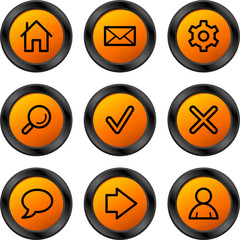 Wall Mural - Web icons, orange circle series