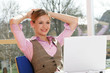 © Doreen Salcher - business woman is relaxing in front of her laptop