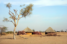 Little Village In Thar Desert, Jaisalmer, Rajasthan, India