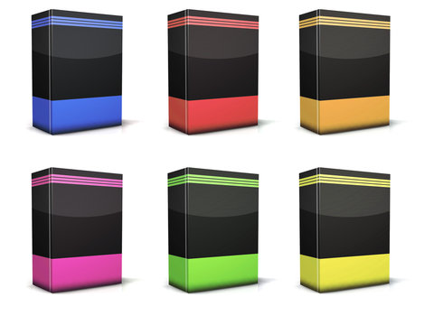 Packaging 3D noir couleurs