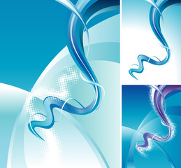 Aufkleber - Abstract waves background design with layers file.