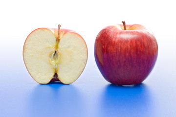 Half and whole apple