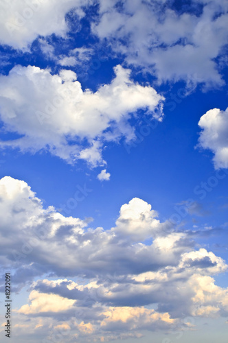 Foto-Leinwand ohne Rahmen - Blue sky with white clouds (von Elenathewise)