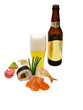 sushi,sashimi und ein glas bier