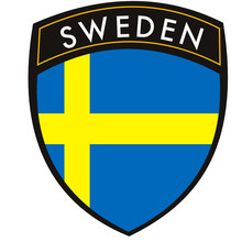 Scudetto Svezia Con Bandiera