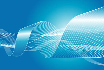 Aufkleber - Blue Abstract flowing background, vector illustration layered.
