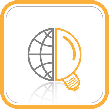 Vector abstract internet icon. Orange set. Simply change. 