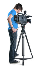 Cameraman, Isolated On White Background