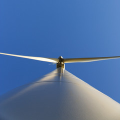 Low angle of wind turbine.