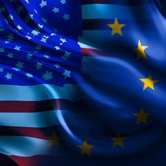 Poster - Flag of europe/america