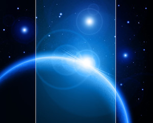 Alien blue planet
