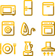 © Sergiy Timashov - Home appliances icons, gold contour series