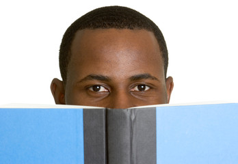 Poster - Man Hiding Behind Book