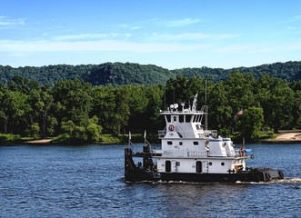 Tugboat on the Mississippi River