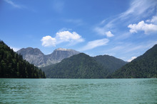 Caucasian Mountains And Lake Riza. (Abkhazia)