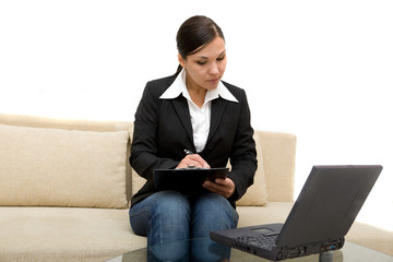 Wall Mural - woman with laptop