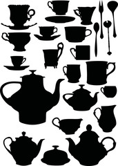 Wall Mural - tea and coffee dishware