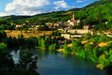 Wall Mural - Town of Sisteron in Provence, France