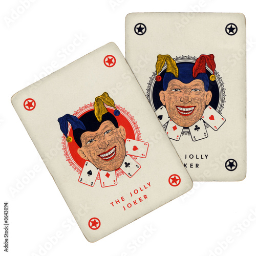 Jolly Joker Nelle Carte Da Gioco Da Ramino Stock Photo Adobe Stock
