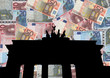Brandenburg gate Berlin with euros