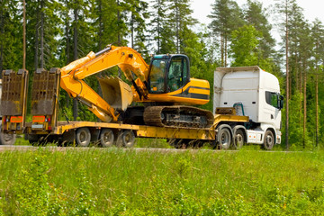 moving in some construction machinery