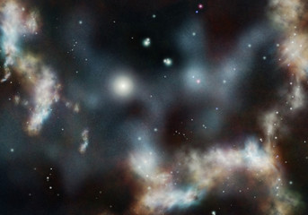 Wall Mural - digital created starfield with cosmic nebula