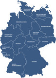 Fototapeta Dmuchawce - Deutschland Karte