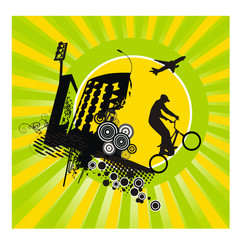Wall Mural - composicion de deportes extremos en vector