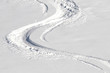 canvas print picture - Skispuren im Pulverschnee