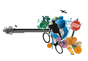 Wall Mural - deportes extremos en vector