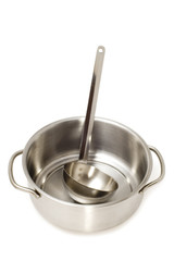 Metal pan with ladle