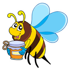 Poster - Cute bee with honey