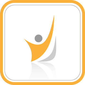 Vector abstract internet icon. Orange set. Simply change.