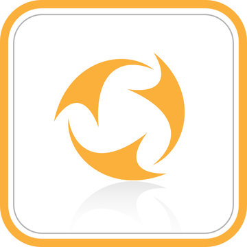 Vector abstract internet icon. Orange set. Simply change.