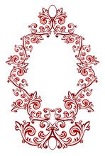 Vector Red Floral Frame