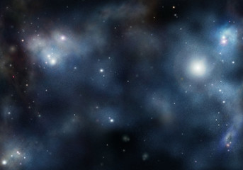 Wall Mural - digital created starfield with cosmic nebula
