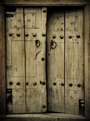 Poster - close-up image of ancient doors