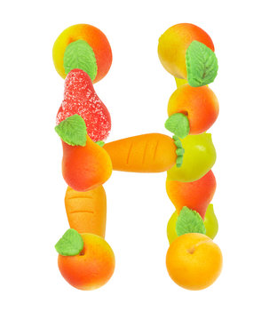 alphabet from fruit, the letter   H…