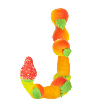 alphabet from fruit, the letter J  …
