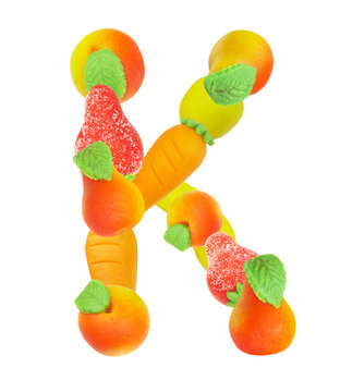 alphabet from fruit, the letter   K…
