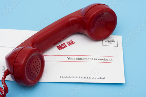 Fotografia, Obraz Telephone with overdue bill – call for help with your finances