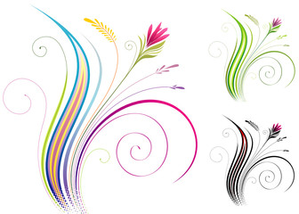Aufkleber - Ornamental Floral design, vector illustration layered.